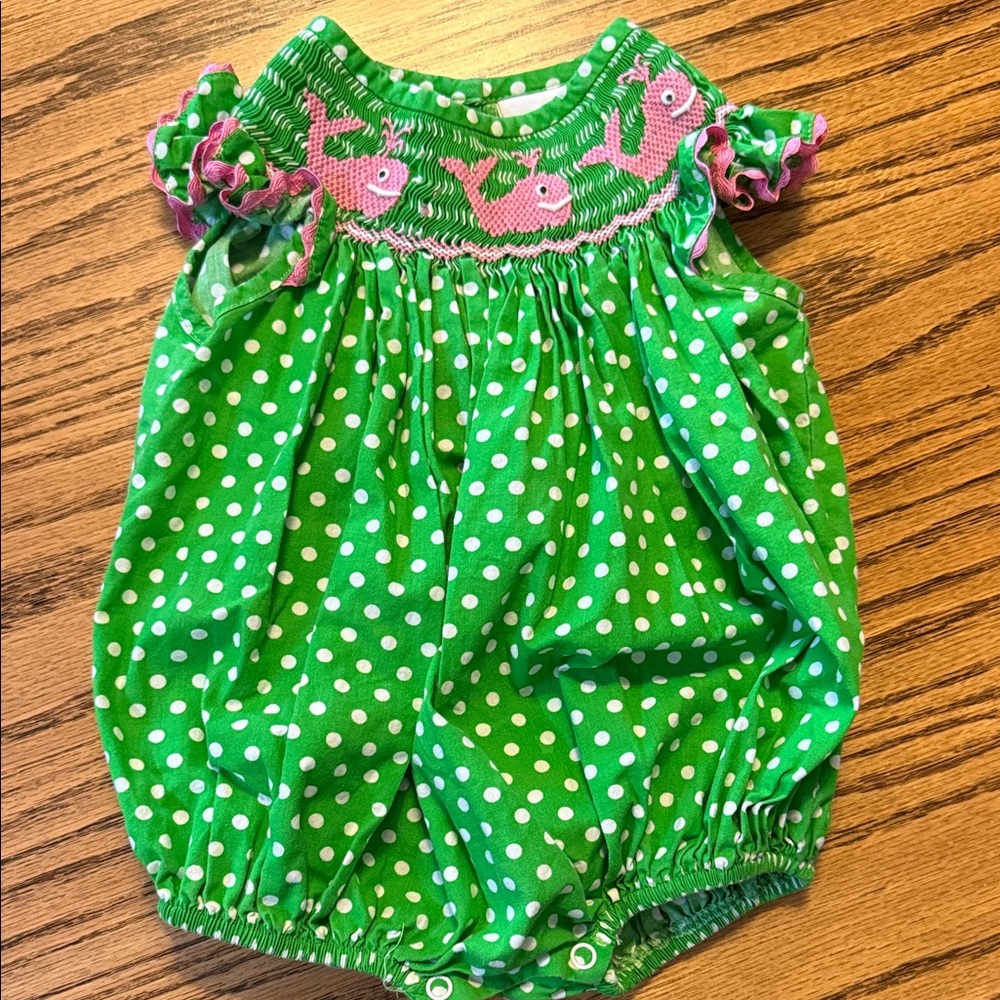 Green Polka Dot Kids One Piece